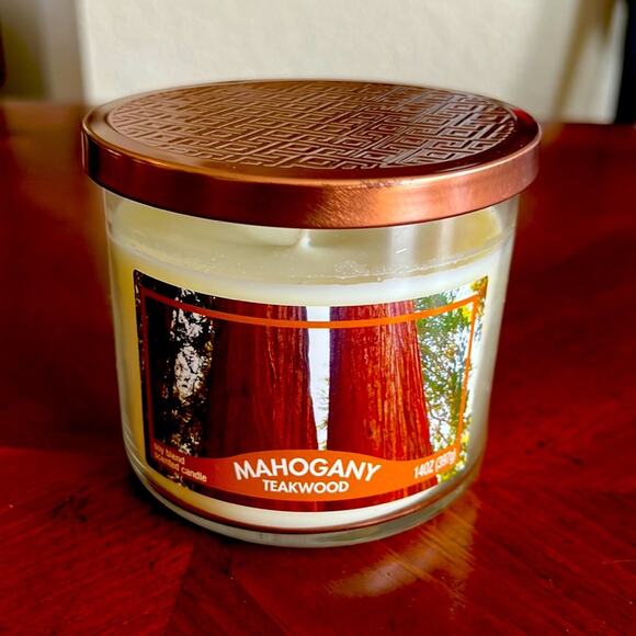 Mahogany Teakwood 3 Wick Soy Candle 14OZ - Picture 1 of 5
